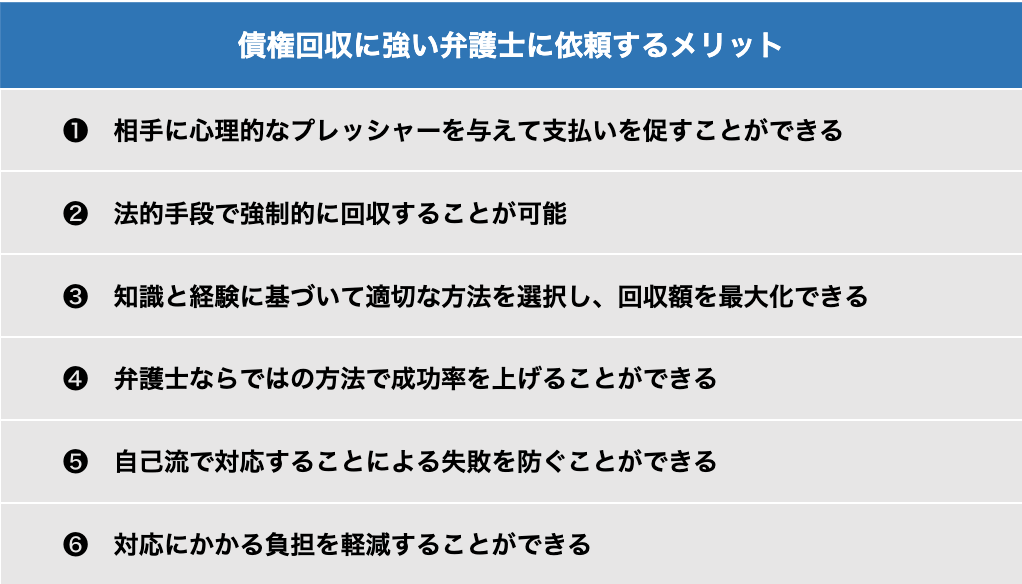 債権回収に強い弁護士に依頼するメリットとは？